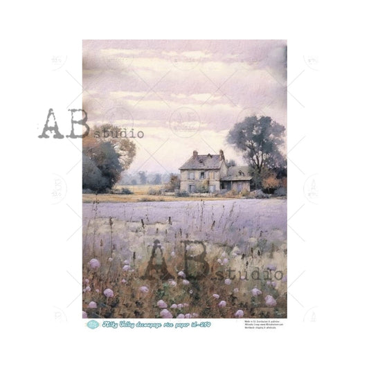 AB Studios Lavender Farmhouse A4 Rice Paper  250