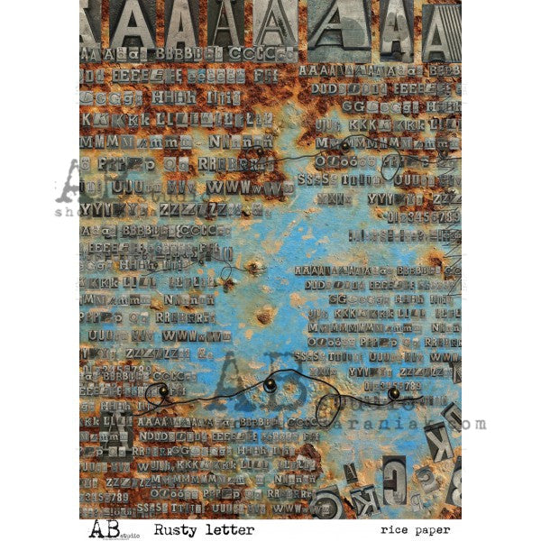 Rusty Letter - AB Studios Rice Paper A4  0034