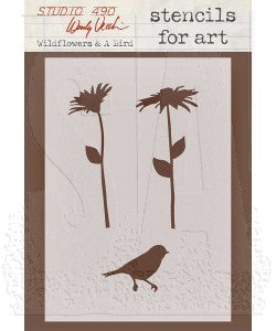 Studio 490 Wendy Vecchi Stencils for Art: Wildflowers & Bird
