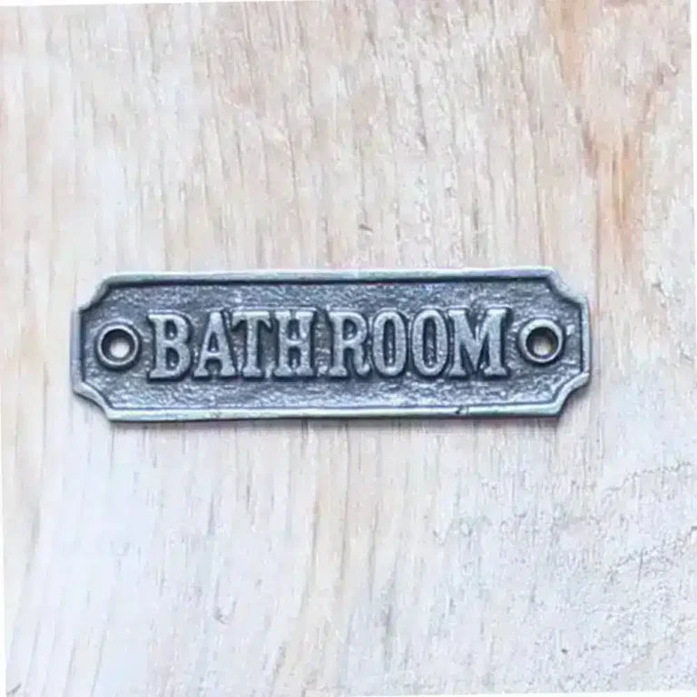 Bathroom door sign- CAST IRON