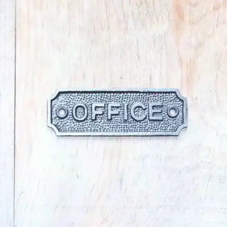 OFFICE door sign- CAST IRON