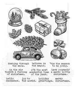 Home For Christmas Tim Holtz Cling Mount Stamps: cms498