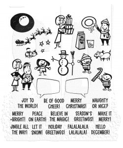 Tim Holtz Cling Stamps 7"X8.5"---CHRISTMAS CARTOONS CMS473