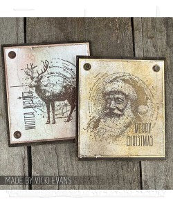 Tim Holtz Cling Mount Stamp: Festive Schematic CMS502