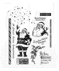 Tim Holtz Cling Mount Stamps: Jolly Holiday CMS474