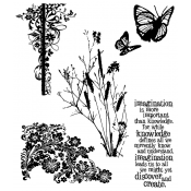 Tim Holtz Cling Stamps 7"X8.5"---NATURE'S DISCOVERY CMS049