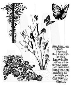 Tim Holtz Cling Stamps 7"X8.5"---NATURE'S DISCOVERY CMS049