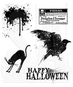 Spooky Stuff Tim Holtz Cling Mount Stamps CMS068