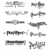 Tim Holtz Cling Stamps 7"X8.5"----POSTCARDS CMS099