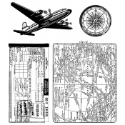 Tim Holtz Cling Stamps 7"X8.5"---AIR TRAVEL CMS102