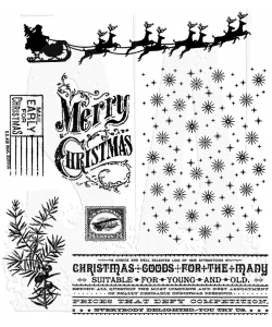 Christmas Nostalgia Tim Holtz Cling Mount Stamps: cms207