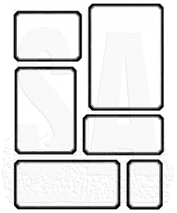 Tim Holtz Cling Mount Stamps: Label Frames CMS264