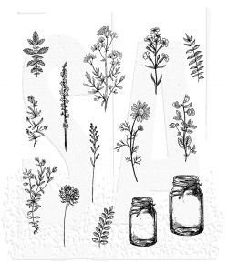 Tim Holtz Cling Stamps 7"X8.5"----FLOWER JAR CMS297