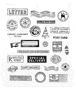 Holiday Postmarks Tim Holtz Cling Mount Stamps: cms323