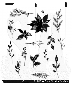Winter Watercolor Tim Holtz Cling Mount Stamps: cms354