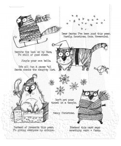 Snarky Cat Christmas Tim Holtz Cling Mount Stamps: cms416