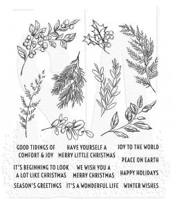 Tim Holtz Cling Stamps 7"X8.5"---SKETCH GREENERY CMS429
