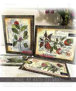 Tim Holtz Cling Mount Stamps: Festive Collage CMS459