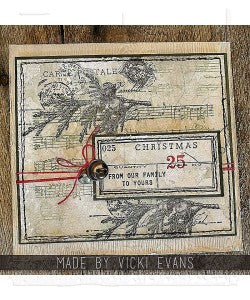 Tim Holtz Cling Mount Stamps: Festive Collage CMS459