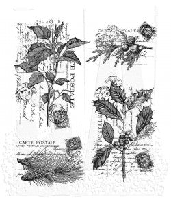 Tim Holtz Cling Mount Stamps: Festive Collage CMS459