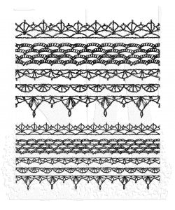 Tim Holtz Cling Stamps 7"X8.5"-CROCHET TRIMS CMS480 ----NEW