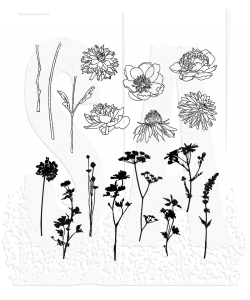 Tim Holtz Cling Stamps 7"X8.5"-MINI BOUQUET CMS269