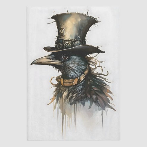 Steampunk Raven In Top Hat & Collar BQ5 Decoupage Tissue Paper
