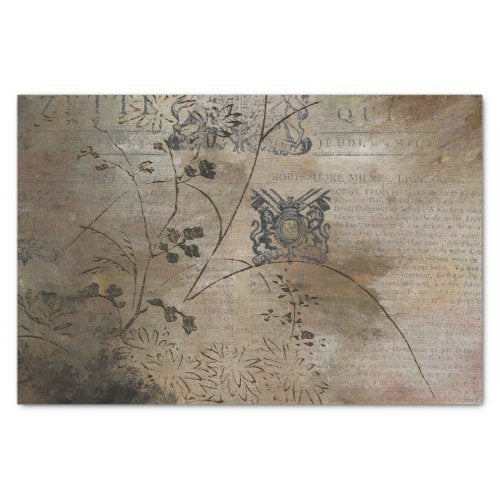 Vintage Rustic Brown Texture Distressed Decoupage Tissue Paper