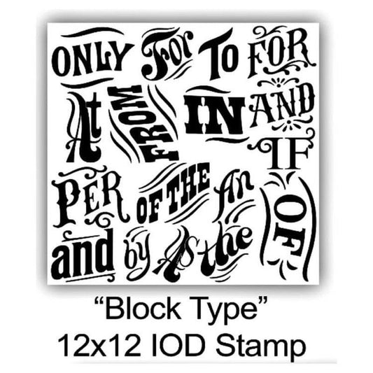 50% OFF---IOD STAMP "BLOCK TYPE" 12"X12"---with MASKS--retiring
