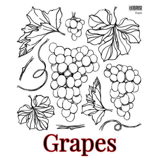 50% off!!!------IOD STAMP "GRAPES" 12"X12"---with masks--retiring