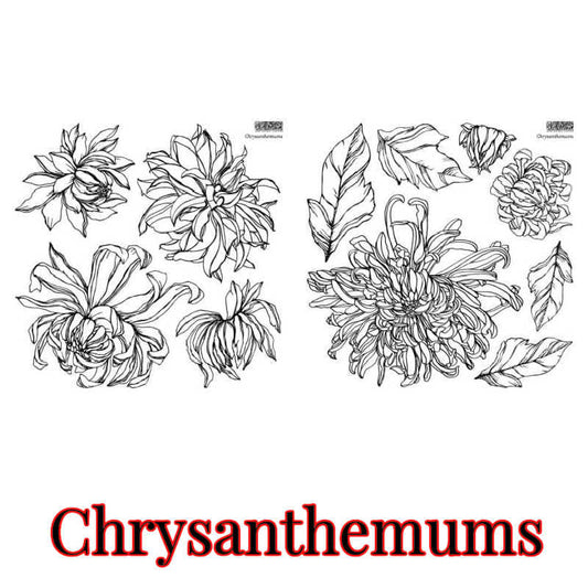 IOD STAMP "CHRYSANTHEMUMS" (2 SHEETS) 12"X12" with masks