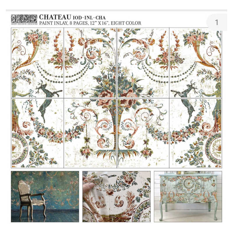 IOD PAINT INLAY "CHATEAU"--(12″X16″ 8 SHEET PAD)--NEW!! SPRING 2022