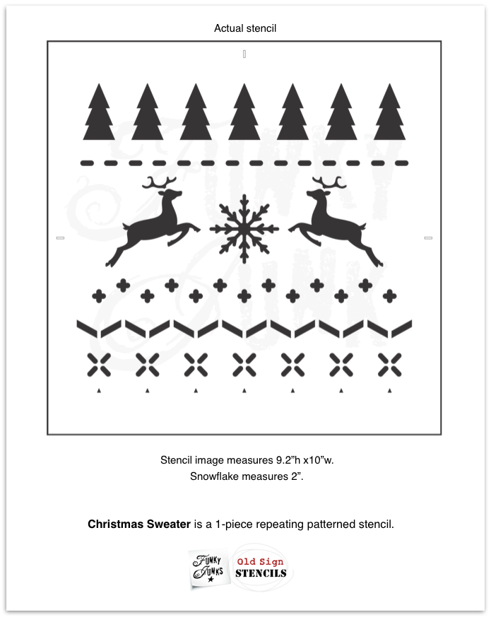 CHRISTMAS FJ90 CHRISTMAS SWEATER STENCIL RENTAL ONLY-READ DETAILS BELOW