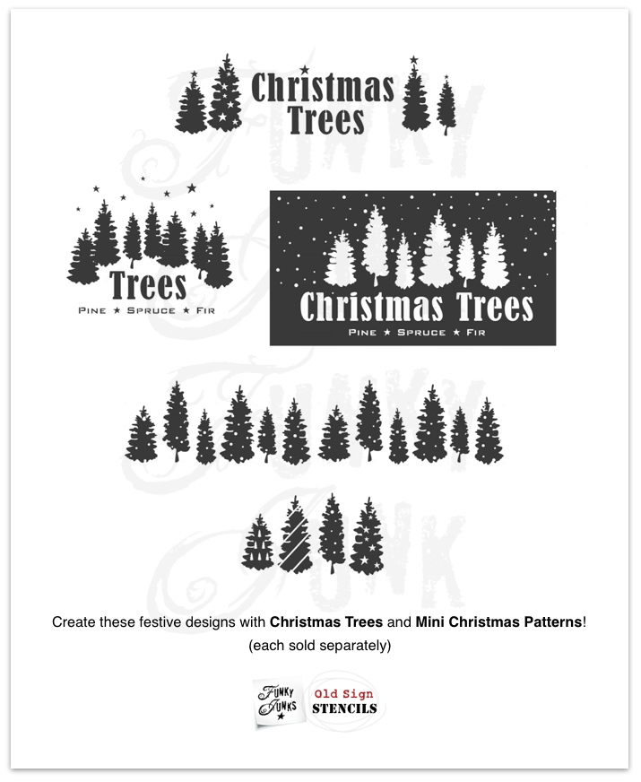 CHRISTMAS FJ44 CHRISTMAS TREES  STENCIL RENTAL ONLY-READ DETAILS BELOW