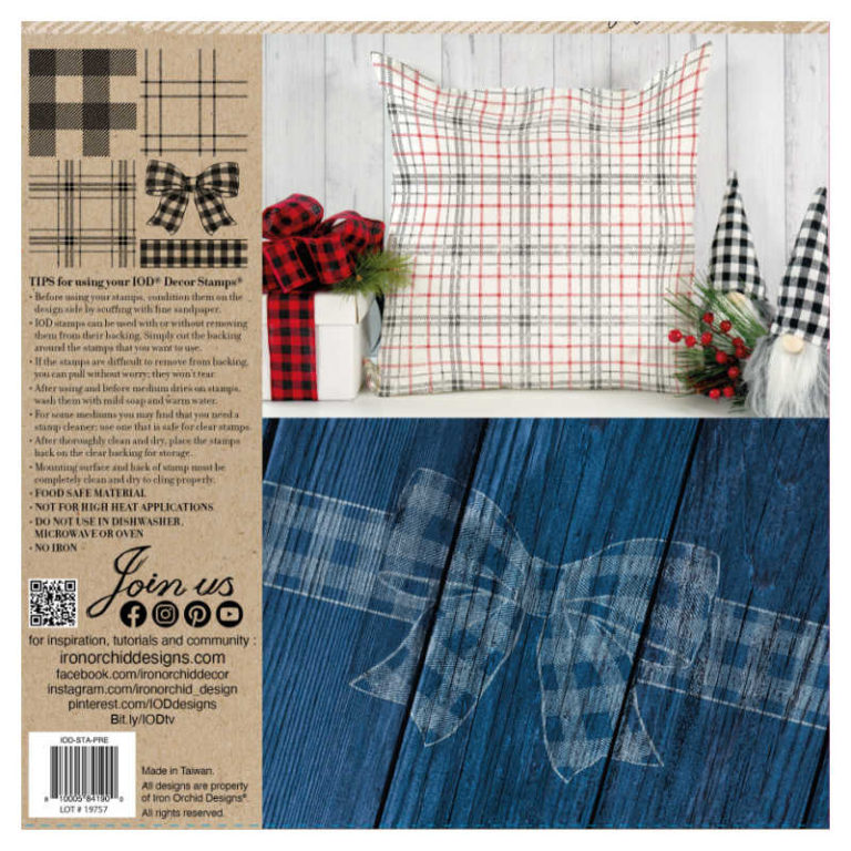 PRETTY IN PLAID IOD STAMP 12"X12"