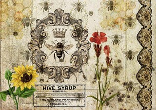 DECOUPAGE QUEEN- HIVE SYRUP RICE PAPER
