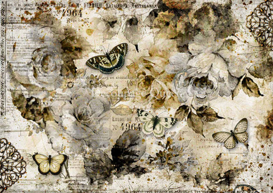 DECOUPAGE QUEEN-FIRST BLOOM-RICE PAPER TWO SIZES-- 0409