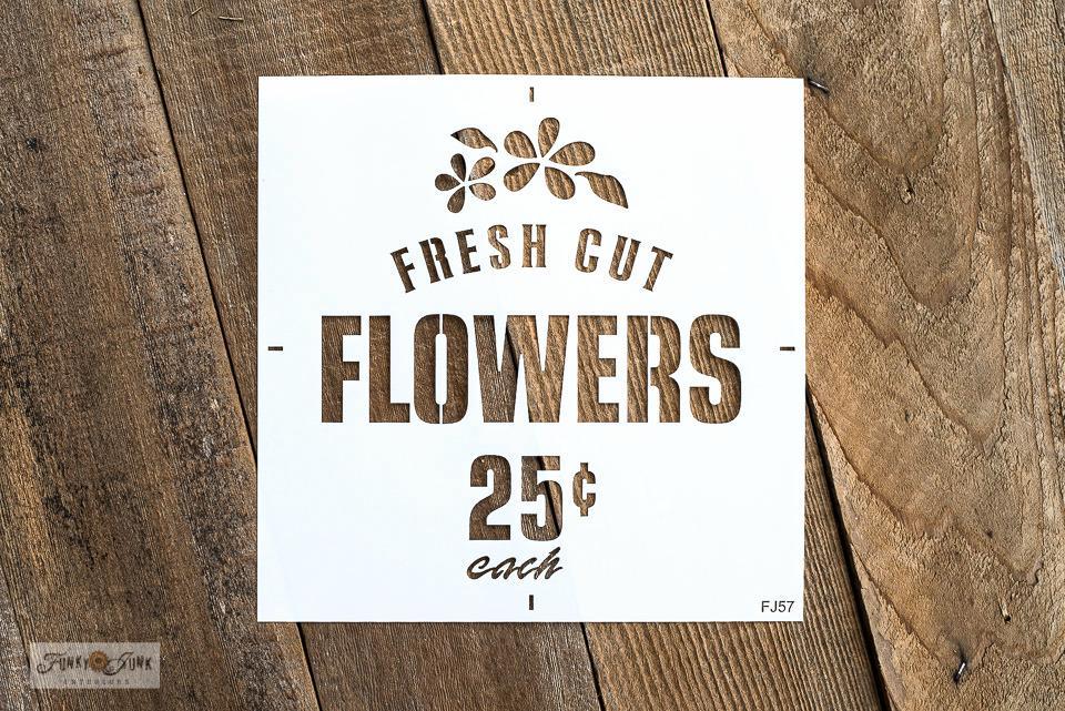 FJ57 FRESH CUT FLOWERS- STENCIL RENTAL ONLY-READ DETAILS BELOW