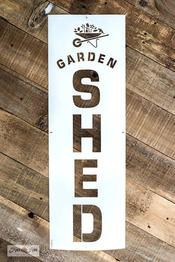FJ093 Garden Shed Stencil-STENCIL RENTAL ONLY-READ DETAILS BELOW