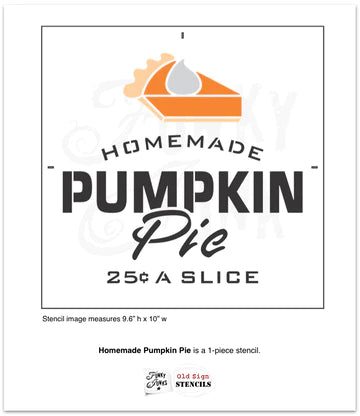 FJ083 Funky Junk Homemade Pumpkin Pie- STENCIL RENTAL ONLY-READ DETAILS BELOW