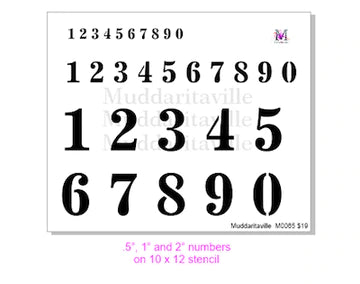 M0065-NUMBERS -3 SIZES - STENCIL RENTAL ONLY-READ DETAILS BELOW