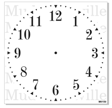 M0159 Clock Stencil with regular numbers- STENCIL RENTAL ONLY-READ DETAILS BELOW