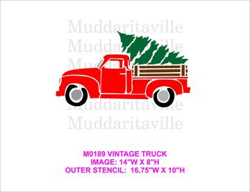 CHRISTMAS M0189 VINTAGE TRUCK with Tree -STENCIL RENTAL ONLY-READ DETAILS BELOW