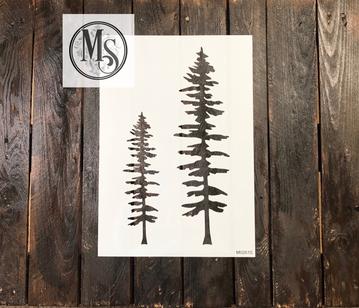 M0261 Sitka Trees- STENCIL RENTAL ONLY-READ DETAILS BELOW