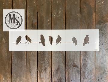 M0293 BIRD ON A WIRE- STENCIL RENTAL ONLY-READ DETAILS BELOW