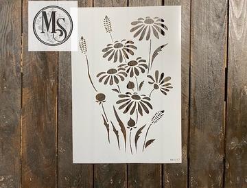 M0317 wild daisies- STENCIL RENTAL ONLY-READ DETAILS BELOW