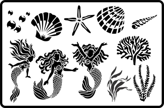 MERMAID MAGIC---STENCIL RENTAL ONLY-READ DETAILS BELOW