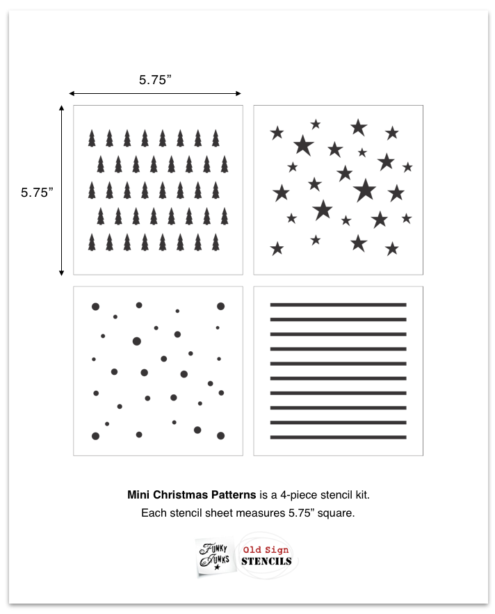 CHRISTMAS MINI CHRISTMAS PATTERNS STENCIL RENTAL ONLY-READ DETAILS BELOW