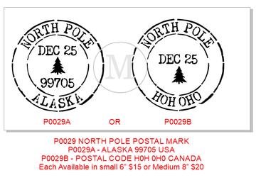 CHRISTMAS P0029B NORTH POLE POST MARK -STENCIL RENTAL ONLY-READ DETAILS BELOW
