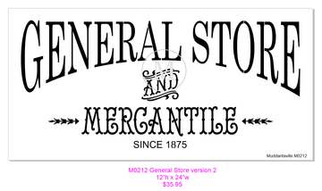 S0212 GENERAL STORE- STENCIL RENTAL ONLY-READ DETAILS BELOW